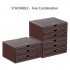 Denozer Leather Desk Organizer with 3 Drawers, Stackable Desktop Storage Box Cabinet, Executive Office Organizers and Accessories, File Paper Organizer for Filing A4/ Documents/Letters/Mails/Magazine